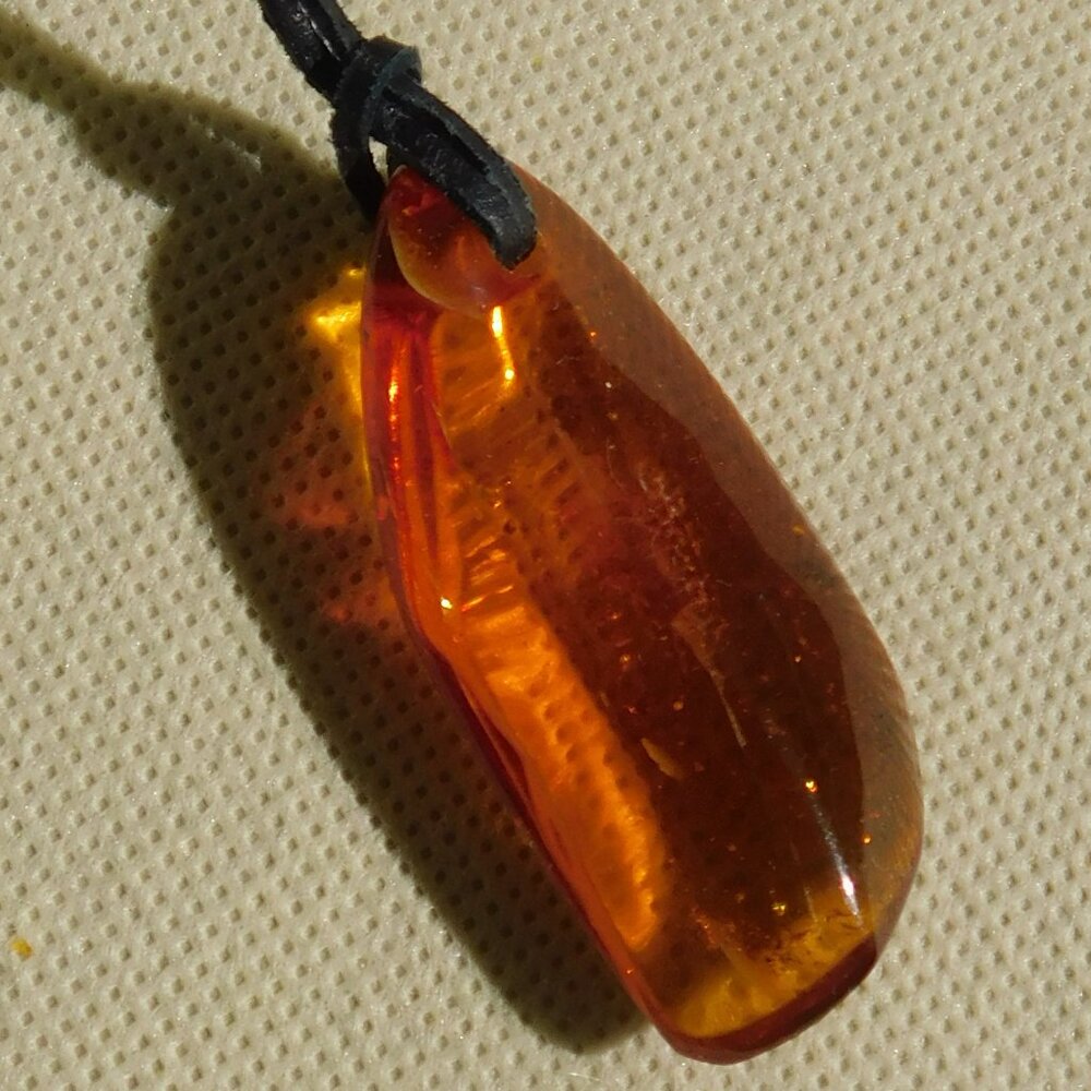 Baltic Amber Honey Colored Single Stone Necklace